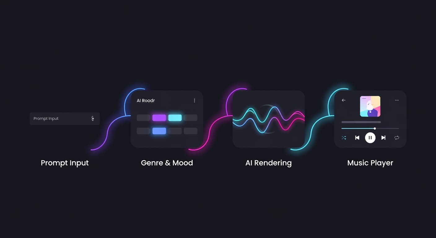 Prompt-to-music workflow inside the Beatbot AI music generator app